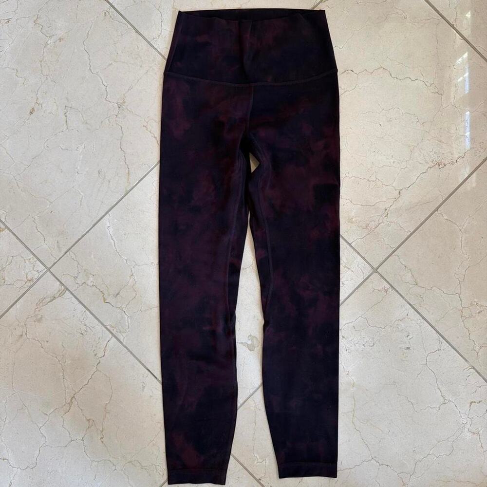 Lululemon dark burgundy tie dye leggings